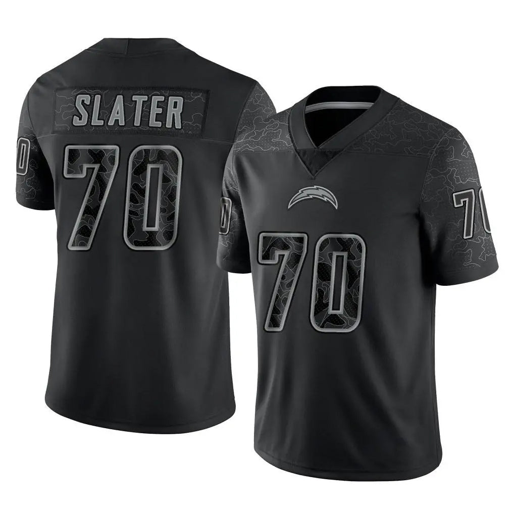 Friene LA.Chargers #70 Rashawn Slater Player Black Limited Reflective Home Game Stitched Jerseys