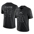 Friene LA.Chargers #70 Rashawn Slater Player Black Limited Reflective Home Game Stitched Jerseys