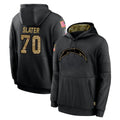 Friene LA.Chargers #70 Rashawn Slater Player Black Salute to Service Hoodies Limited Game Stitched Jerseys