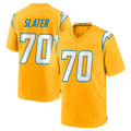 Friene LA.Chargers #70 Rashawn Slater Player Gold Home Game Stitched Jerseys