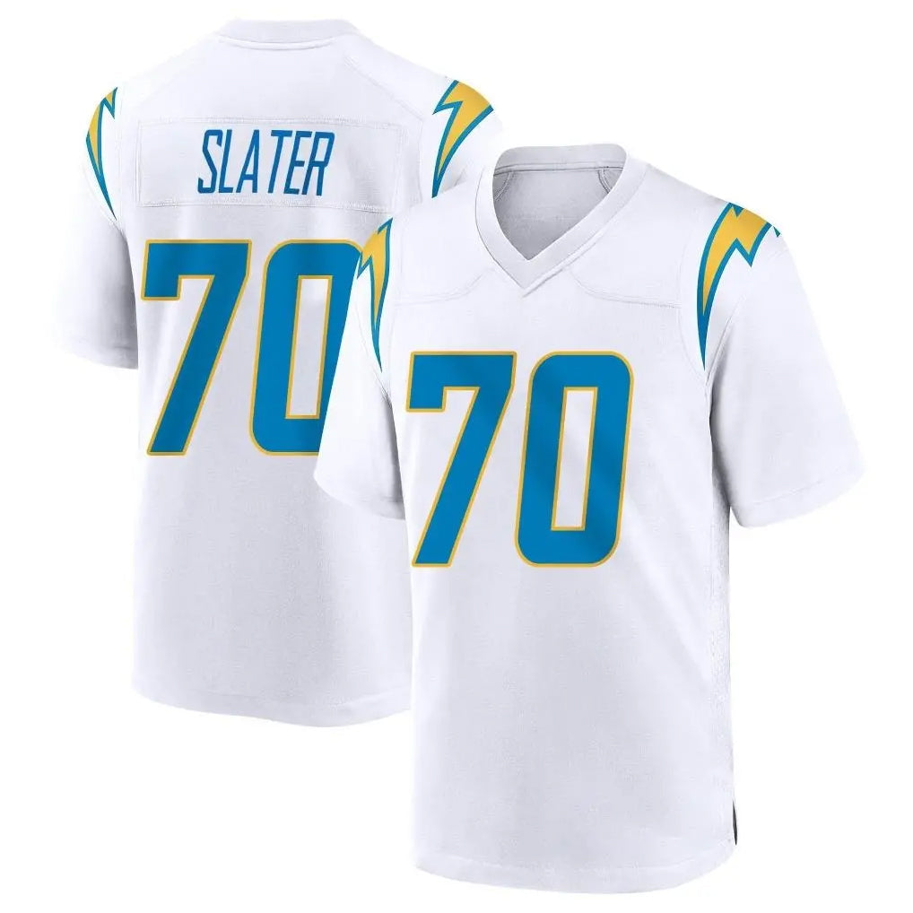 Friene LA.Chargers #70 Rashawn Slater Player White Home Game Stitched Jerseys