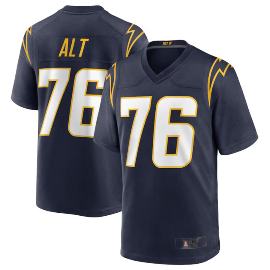 Friene LA.Chargers #76 Joe Alt Navy 2024 Draft First Round Pick Player Game Jersey American Stitched Jerseys