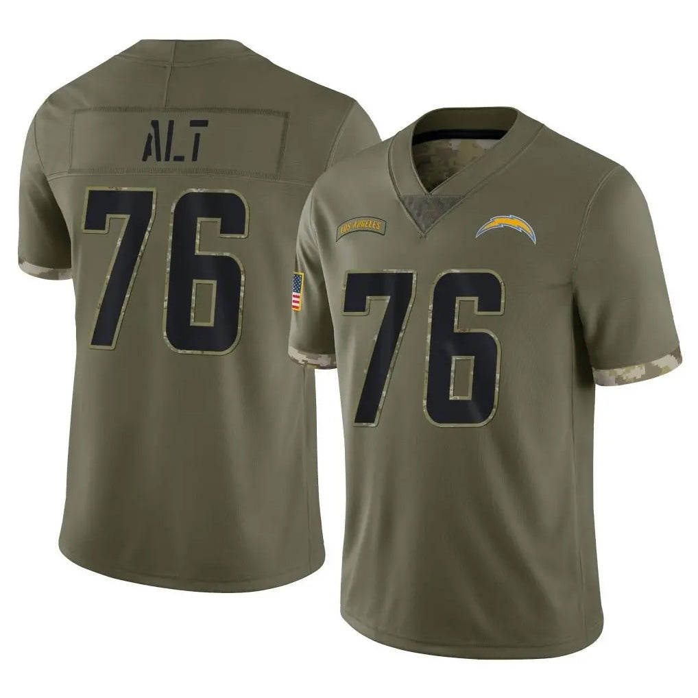 Friene LA.Chargers #76 Joe Alt Player Olive Salute To Service Limited Stitched Jerseys