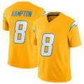 Friene LA.Chargers #8 Omarion Hampton Player Gold Limited Vapor F.U.S.E. Home Game Stitched Jerseys
