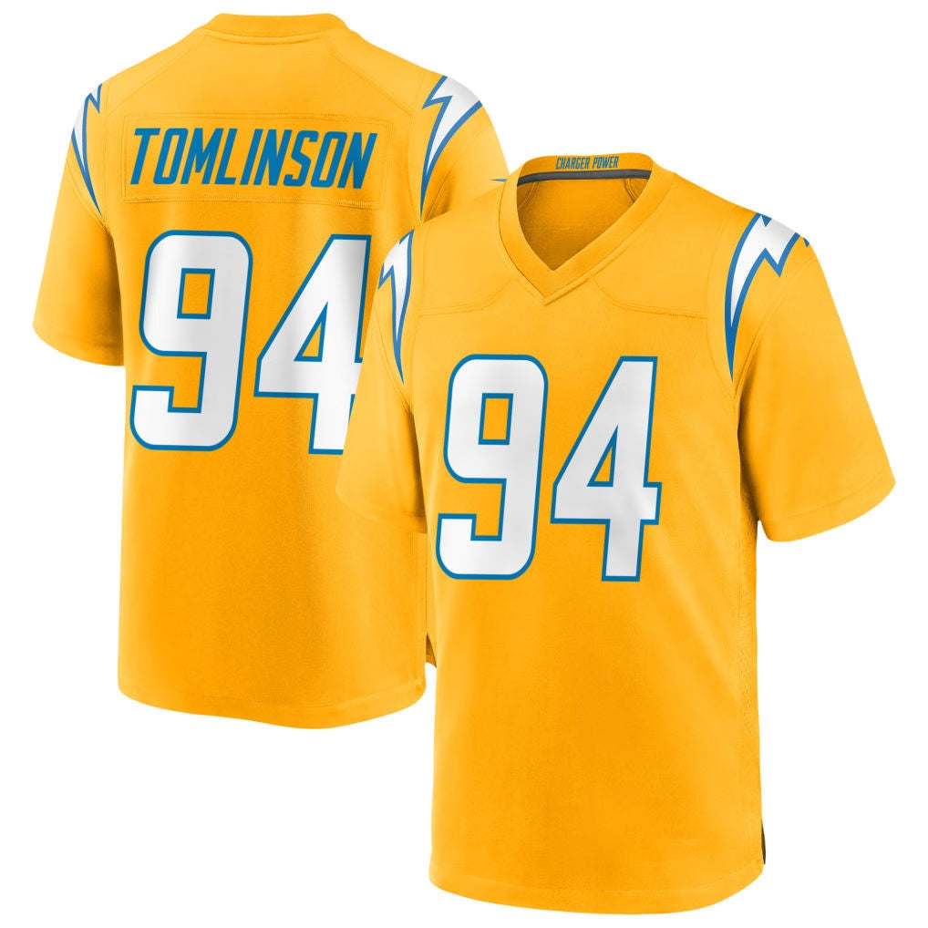 Friene LA.Chargers #94 Dalvin Tomlinson Player Gold Home Game Stitched Jerseys
