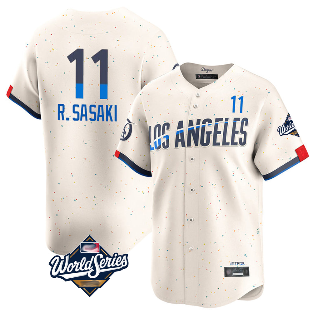 Friene LA.Dodgers #11 Roki Sasaki Player Cream World Series City Connect Limited Home Stitched Jerseys