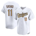 Friene LA.Dodgers #11 Roki Sasaki Player Gold Collection Limited Home Stitched Jerseys