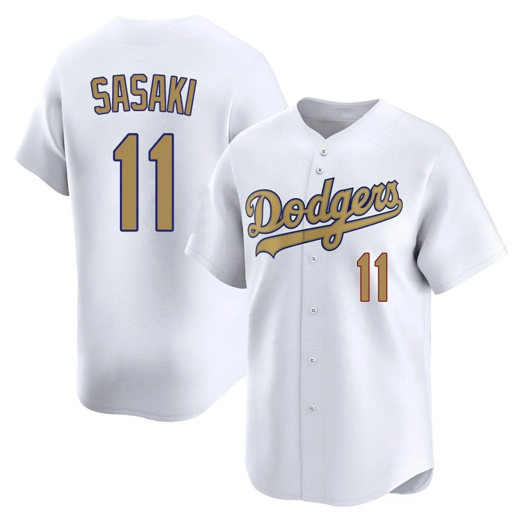 Friene LA.Dodgers #11 Roki Sasaki Player Gold Collection Limited Home Stitched Jerseys