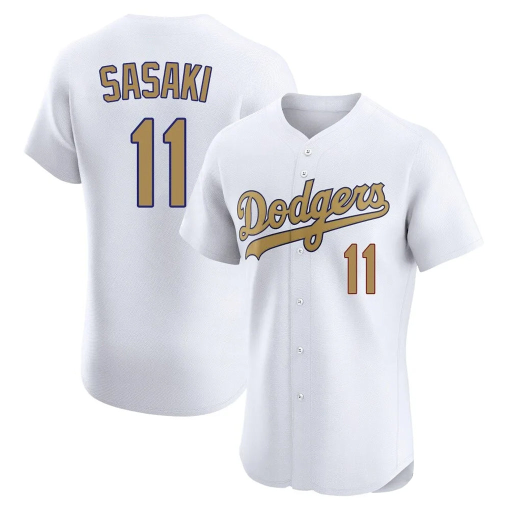 Friene LA.Dodgers #11 Roki Sasaki Player Gold Limited Elite Home Stitched Jerseys