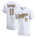 Friene LA.Dodgers #11 Roki Sasaki Player Gold Limited Elite Home Stitched Jerseys