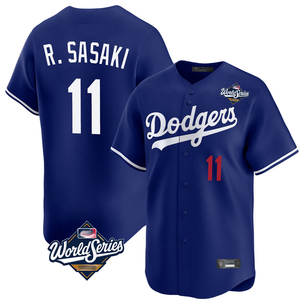 Friene LA.Dodgers #11 Roki Sasaki Player Royal World Series Limited Home Stitched Jerseys