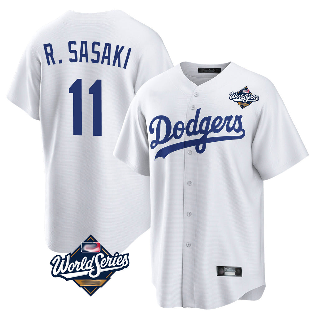 Friene LA.Dodgers #11 Roki Sasaki Player White World Series Game Home Stitched Jerseys