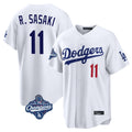 Friene LA.Dodgers #11 Roki Sasaki Player White World Series Meet Home Game Stitched Jerseys