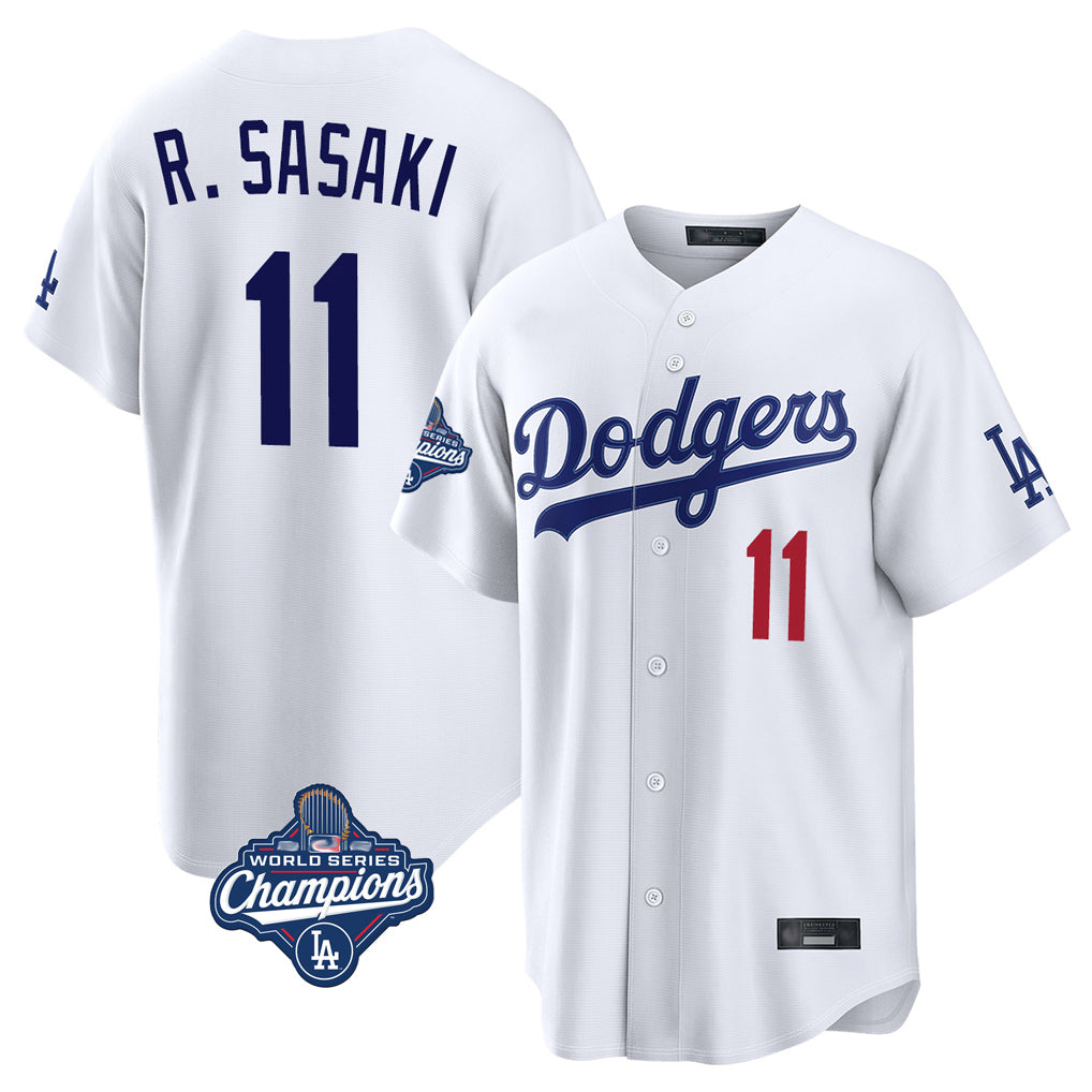 Friene LA.Dodgers #11 Roki Sasaki Player White World Series Meet Home Game Stitched Jerseys