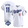 Friene LA.Dodgers #11 Roki Sasaki Player White World Series Meet Limited Home Stitched Jerseys