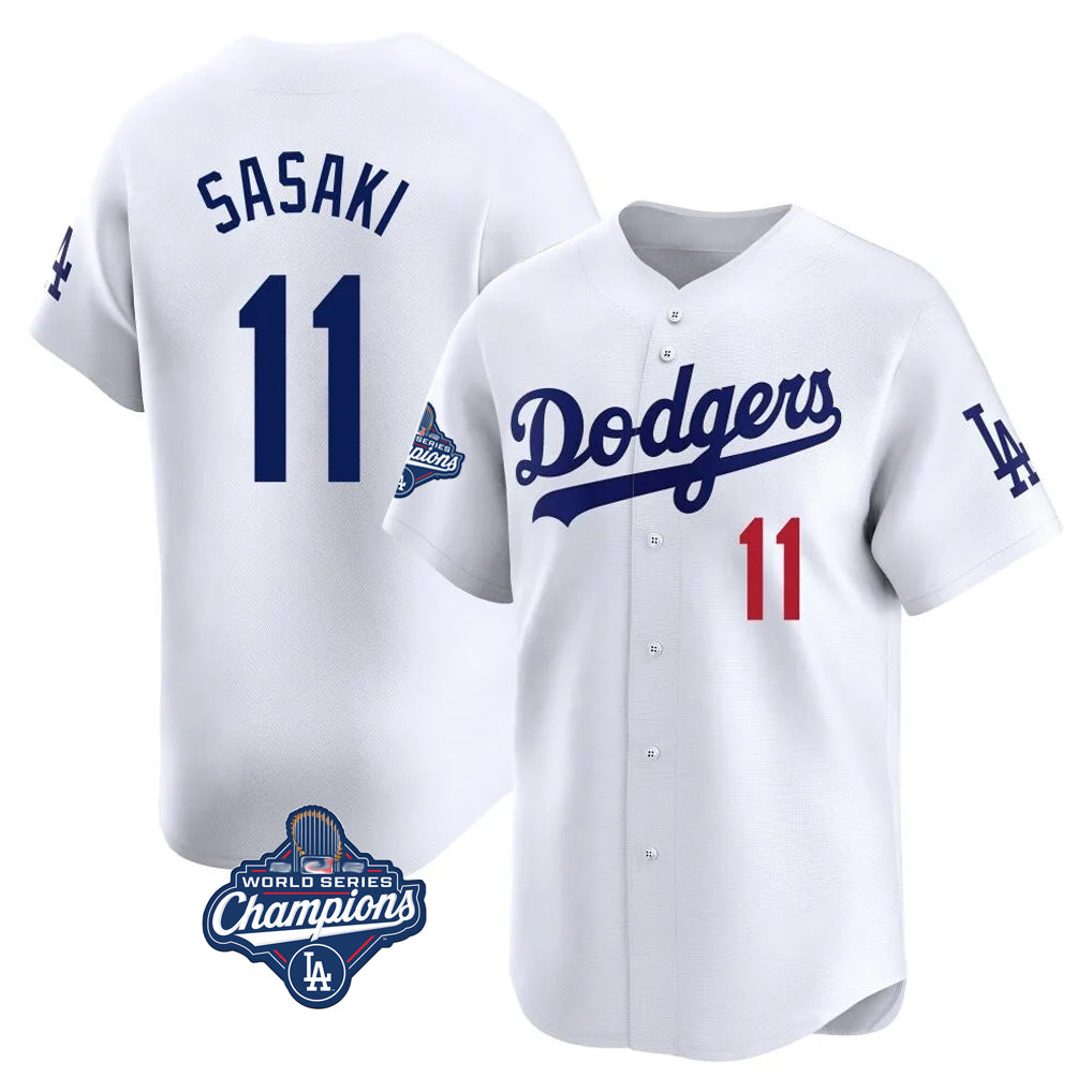 Friene LA.Dodgers #11 Roki Sasaki Player White World Series Meet Limited Home Stitched Jerseys