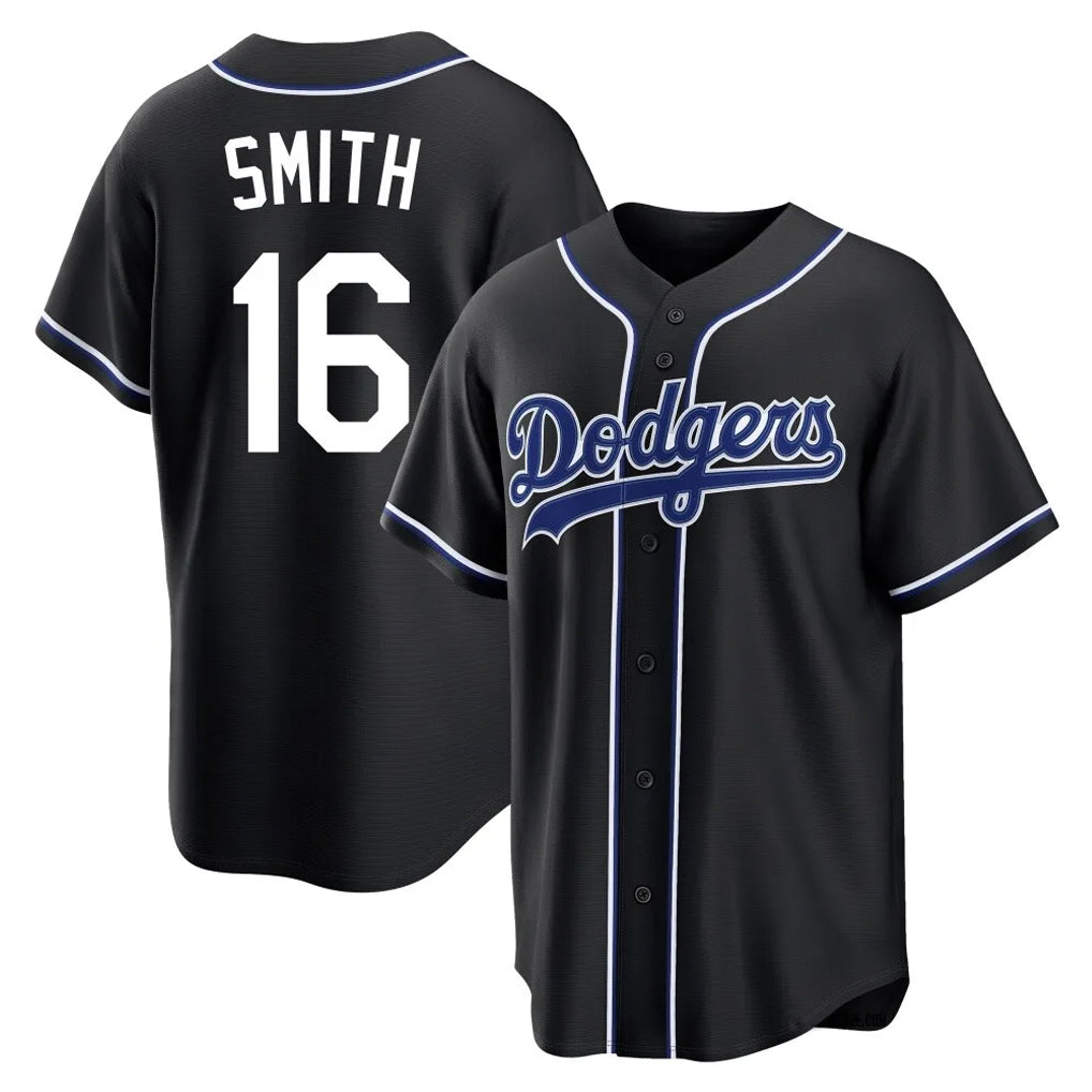 Friene LA.Dodgers #16 Will Smith Player Black Carbon Limited Home Stitched Jerseys