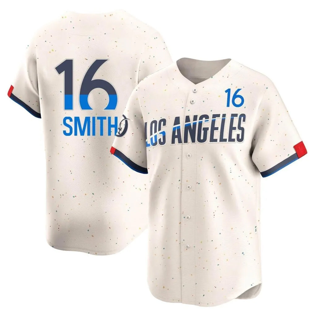 Friene LA.Dodgers #16 Will Smith Player Cream City Connect Limited Home Stitched Jerseys