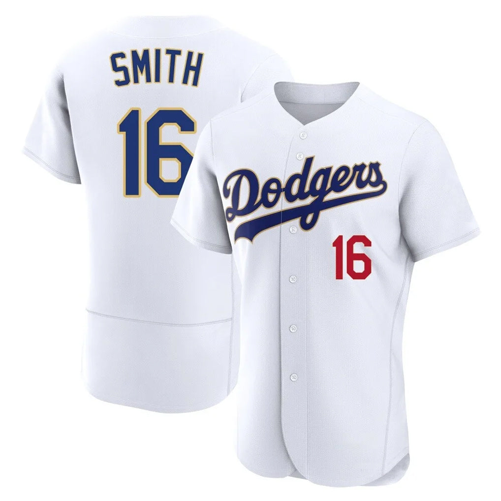 Friene LA.Dodgers #16 Will Smith Player Gold White 2026 Collection Stadium Limited Elite Stitched Jerseys