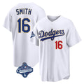 Friene LA.Dodgers #16 Will Smith Player Gold White World Series Meet 2026 Collection Stadium Limited Stitched Jerseys