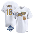 Friene LA.Dodgers #16 Will Smith Player Gold World Series Meet Collection Limited Home Stitched Jerseys