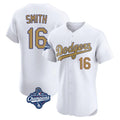 Friene LA.Dodgers #16 Will Smith Player Gold World Series Meet Limited Elite Home Stitched Jerseys