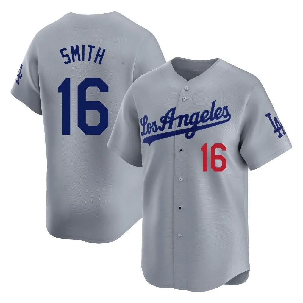 Friene LA.Dodgers #16 Will Smith Player Gray Limited Home Stitched Jerseys