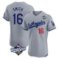 Friene LA.Dodgers #16 Will Smith Player Gray World Series Limited Elite Home Stitched Jerseys
