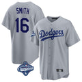 Friene LA.Dodgers #16 Will Smith Player Gray World Series Meet Game Stitched Jerseys