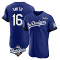 Friene LA.Dodgers #16 Will Smith Player Royal World Series City Connect Elite Home Stitched Jerseys