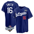 Friene LA.Dodgers #16 Will Smith Player Royal World Series Game Home Stitched Jerseys