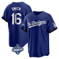 Friene LA.Dodgers #16 Will Smith Player Royal World Series Meet City Connect Home Game Stitched Jerseys