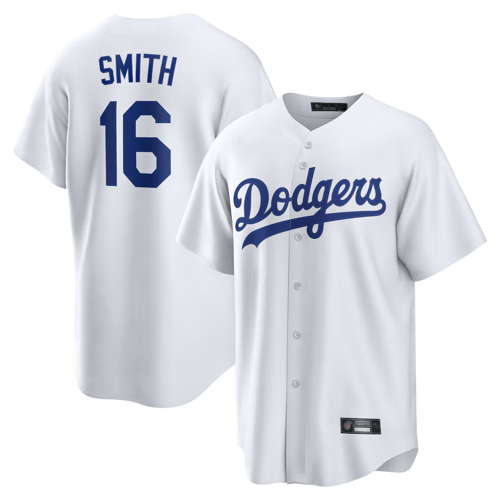 Friene LA.Dodgers #16 Will Smith Player White Game Home Stitched Jerseys
