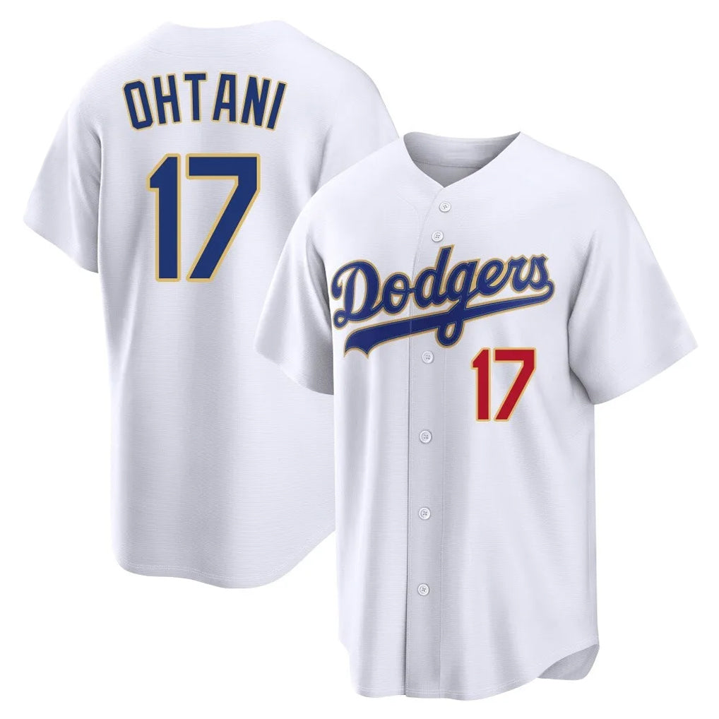 Friene LA.Dodgers #17 Shohei Ohtani Player Gold White 2026 Collection Stadium Limited Stitched Jerseys