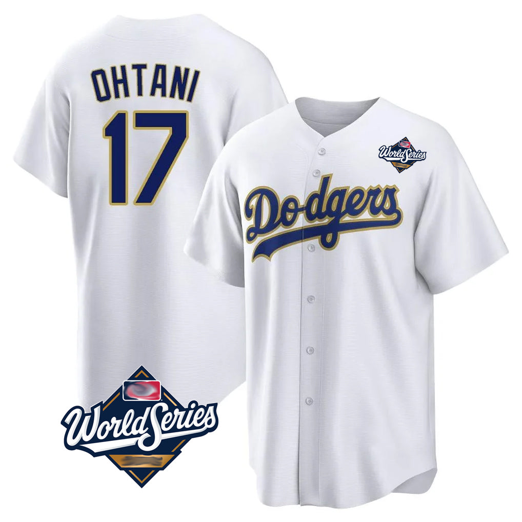 Friene LA.Dodgers #17 Shohei Ohtani Player Gold White World Series 2026 Collection Stadium Game Stitched Jerseys