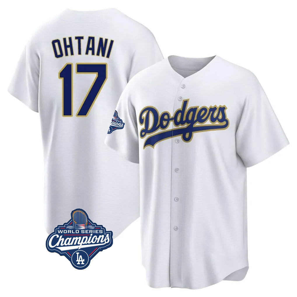 Friene LA.Dodgers #17 Shohei Ohtani Player Gold White World Series Meet 2026 Collection Stadium Game Stitched Jerseys
