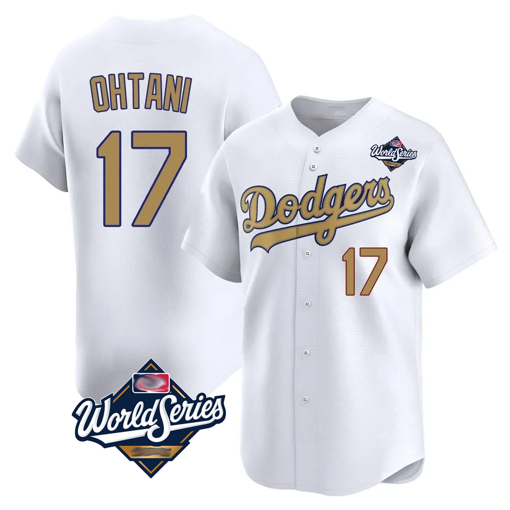 Friene LA.Dodgers #17 Shohei Ohtani Player Gold World Series Collection Limited Home Stitched Jerseys