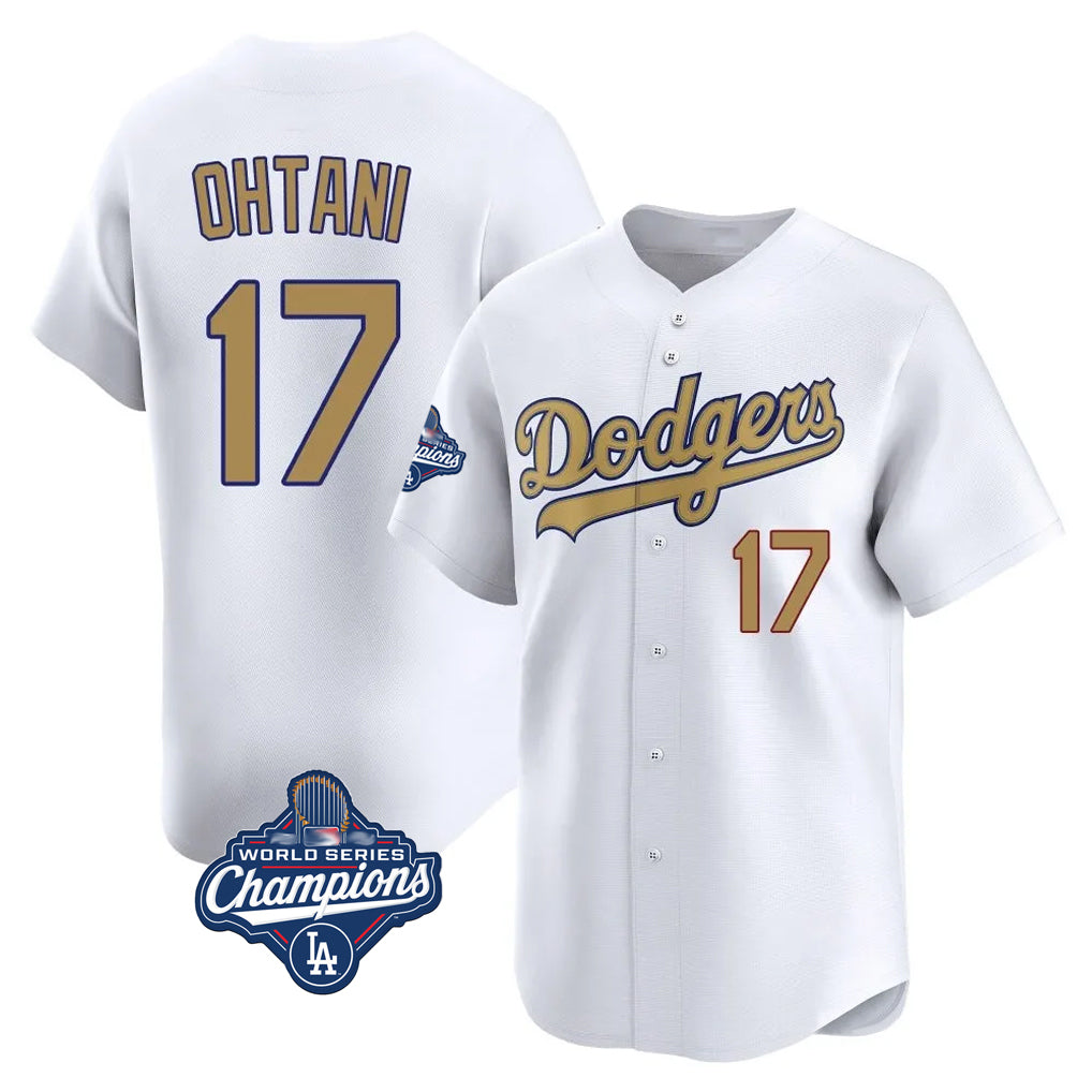 Friene LA.Dodgers #17 Shohei Ohtani Player Gold World Series Meet Collection Limited Home Stitched Jerseys