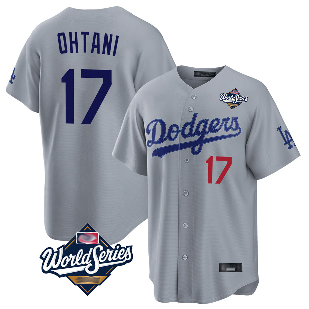 Friene LA.Dodgers #17 Shohei Ohtani Player Gray World Series Game Home Stitched Jerseys