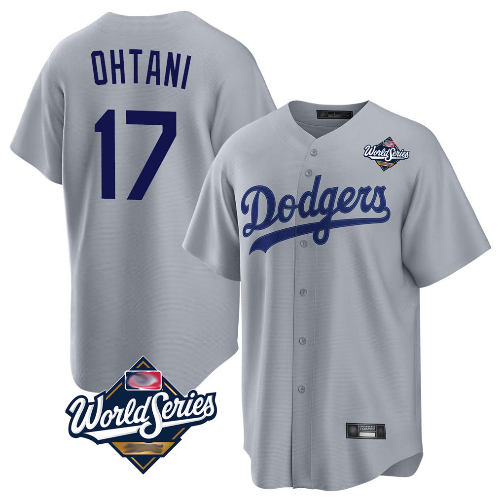 Friene LA.Dodgers #17 Shohei Ohtani Player Gray World Series Game Stitched Jerseys