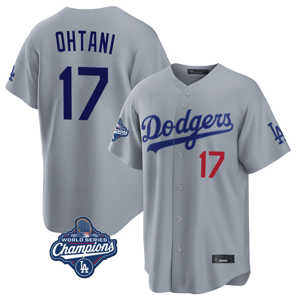 Friene LA.Dodgers #17 Shohei Ohtani Player Gray World Series Meet Game Home Stitched Jerseys
