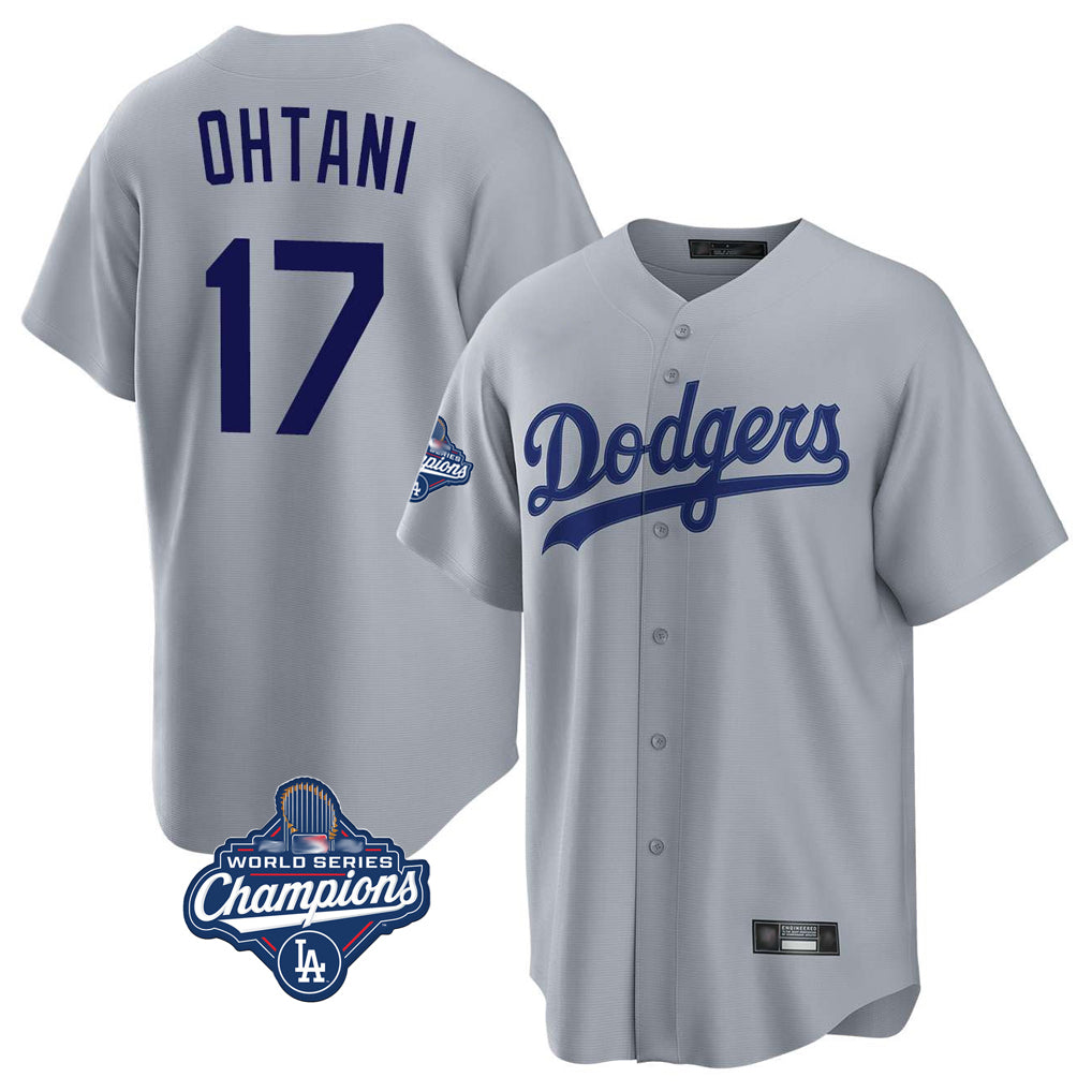 Friene LA.Dodgers #17 Shohei Ohtani Player Gray World Series Meet Game Stitched Jerseys
