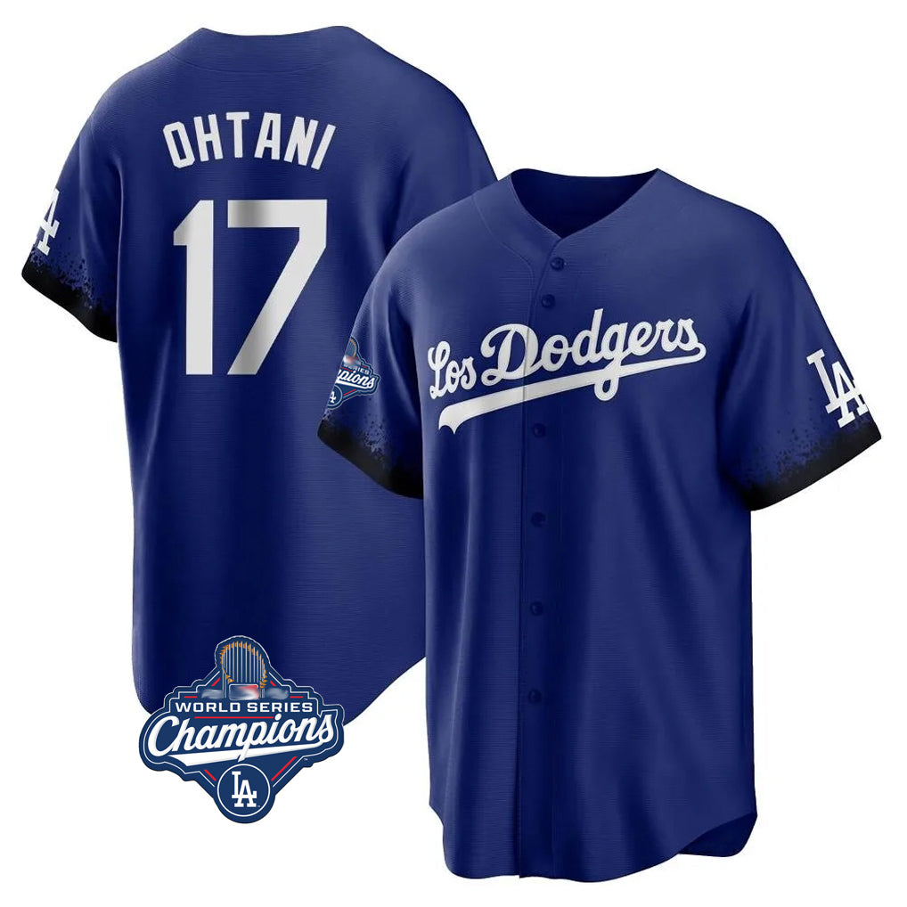 Friene LA.Dodgers #17 Shohei Ohtani Player Royal World Series Meet City Connect Home Game Stitched Jerseys
