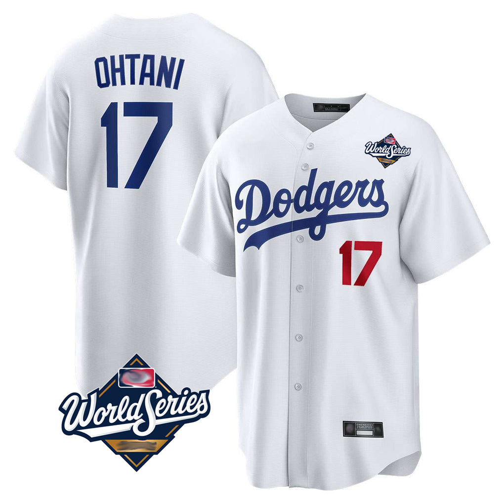 Friene LA.Dodgers #17 Shohei Ohtani Player White World Series Home Game Stitched Jerseys