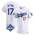 Friene LA.Dodgers #17 Shohei Ohtani Player White World Series Meet Limited Elite Home Stitched Jerseys