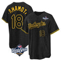 Friene LA.Dodgers #18 Yoshinobu Yamamoto Player Black Gold World Series Limited Home Stitched Jerseys