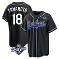 Friene LA.Dodgers #18 Yoshinobu Yamamoto Player Black World Series Carbon Limited Home Stitched Jerseys