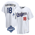 Friene LA.Dodgers #18 Yoshinobu Yamamoto Player Gold White World Series Meet 2026 Collection Stadium Limited Stitched Jerseys