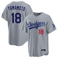 Friene LA.Dodgers #18 Yoshinobu Yamamoto Player Gray Game Home Stitched Jerseys
