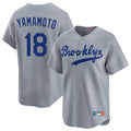 Friene LA.Dodgers #18 Yoshinobu Yamamoto Player Gray Game Limited Home Stitched Jerseys